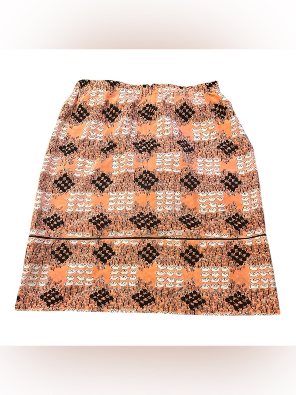 Marni Coral Peach Printed Pencil Skirt